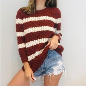 J. Crew rust striped knit sweater